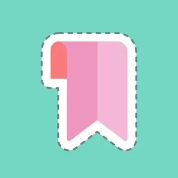 Sticker line cut Bookmark. suitable for Web Interface symbol. simple design e Stock Illustration