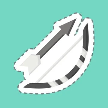 Sticker line cut Bow. related to American Indigenous symbol. simple design .. Stock Illustration