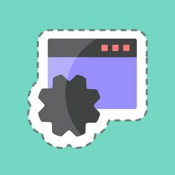 Sticker line cut Browser Configurations. suitable for Programming symbol. sim Stock-Illustration