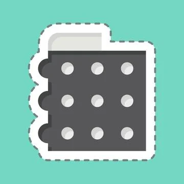 Sticker line cut Bubble Wrap. related to Plastic Product symbol. design edi.. Stock Illustration