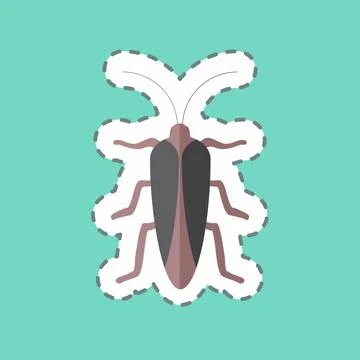 Sticker line cut Bug II. suitable for Animal symbol. simple design editable.  Stock-Illustration