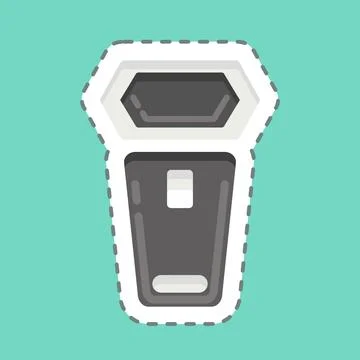 Sticker line cut On Camera Lighting. related to Photography symbol. simple .. Stock Illustration