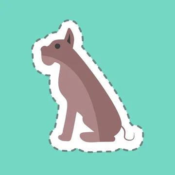 Sticker line cut Cat. suitable for animal symbol. simple design editable. des Stock Illustration
