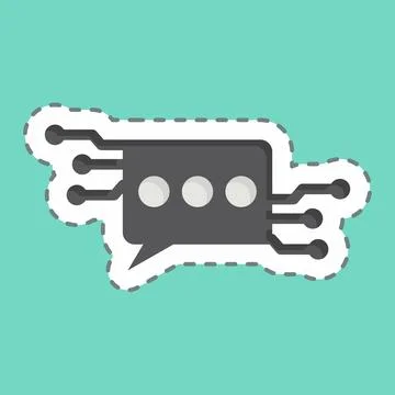 Sticker line cut Chat Bot. related to Artificial Intelligence symbol Stock Illustration
