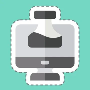 Sticker line cut Chemistry Tutorial. related to Learning symbol. simple des.. Stock Illustration