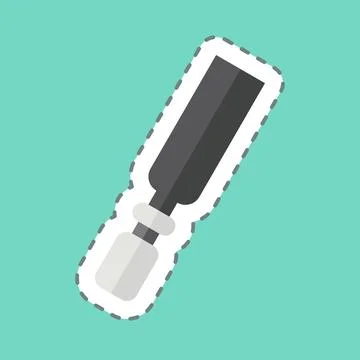 Sticker line cut Chisel. related to Repair Tools symbol. design editable Stock Illustration