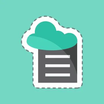 Sticker line cut Cloud Reporting. suitable for data analytics symbol. simple  Illustrazione stock
