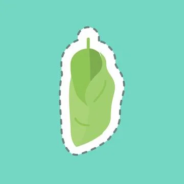 Sticker line cut Cocoon. suitable for Animal symbol. simple design editable.  Stock Illustration