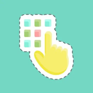 Sticker line cut Code Lock. suitable for Security symbol. simple design edita Stock Illustration