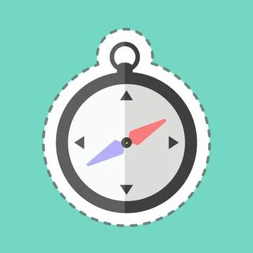 Sticker line cut Compass. suitable for Sea symbol. simple design editable. de イラスト素材
