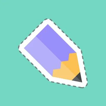 Sticker line cut Compose. suitable for web interface symbol. simple design ed Stock Illustration