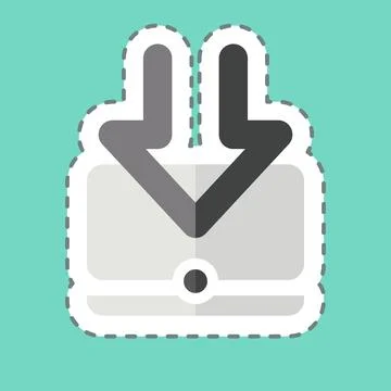 Sticker line cut Computer. related to Download symbol. design editable 스톡 일러스트