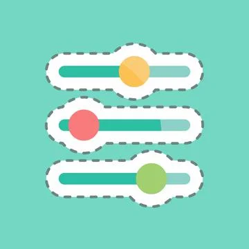 Sticker line cut Controls. suitable for web interface symbol. simple design e Stock Illustration