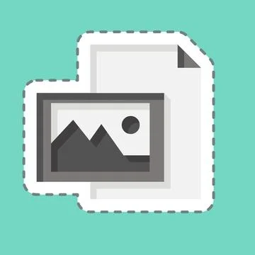 Sticker line cut Creative Brief. related to Art and Media symbol.simple des.. Stock Illustration