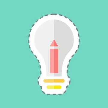 Sticker line cut Creative Process. suitable for Education symbol. simple desi Stock Illustration