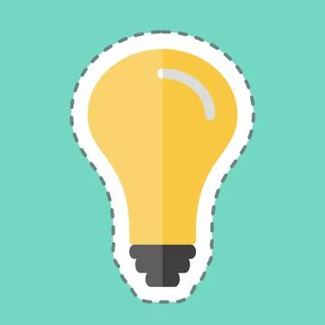 Sticker line cut Creativity. suitable for Community symbol. simple design edi 스톡 일러스트