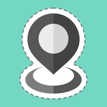 Sticker line cut Current Location 2. related to Location symbol. design edi.. Stock Illustration