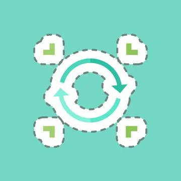 Sticker line cut Data Synchronization. suitable for data analytics symbol. si Stock Illustration