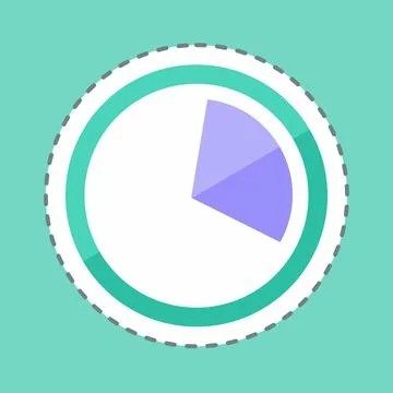 Sticker line cut Data Usage. suitable for Mobile Apps symbol. simple design e Stock Illustration