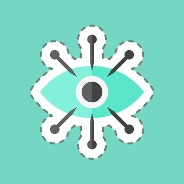 Sticker line cut Data Visualization. suitable for data analytics symbol. simp 스톡 일러스트