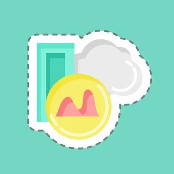 Sticker line cut Database Analysis. suitable for education symbol. simple des Illustrazione stock