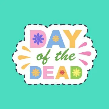 Sticker line cut day of the dead. Day of the dead celebration elements. Goo.. 스톡 일러스트