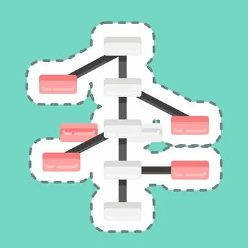 Sticker line cut Decision Trees. related to Machine Learning symbol. simple.. Stock Illustration