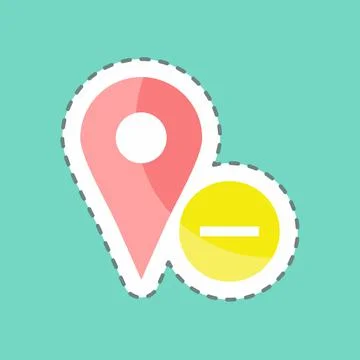 Sticker line cut Delete Location. suitable for User Interface symbol. simple  库存插图
