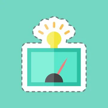 Sticker line cut Detection of Regularitie. suitable for data analytics symbol Illustrazione stock