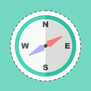 Sticker line cut Directions. suitable for Sea symbol. simple design editable. Stock Illustration