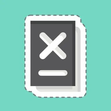 Sticker line cut Document. related to Exclamation symbol. design editable 库存插图