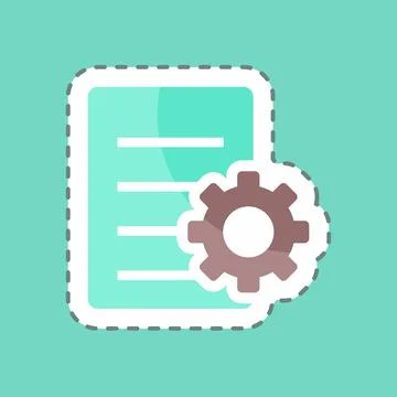 Sticker line cut Document Settings. suitable for User Interface symbol. simpl Illustrazione stock