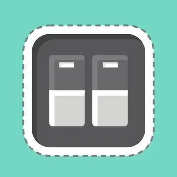 Sticker line cut Door light Switch. related to Building Material symbol. si.. Ilustración de archivo