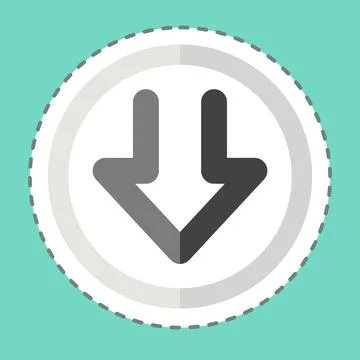Sticker line cut Download Progress. related to Download symbol. design editab Stock Illustration