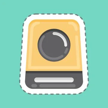 Sticker line cut DVD. suitable for Computer Components symbol. simple design  Ilustración de archivo