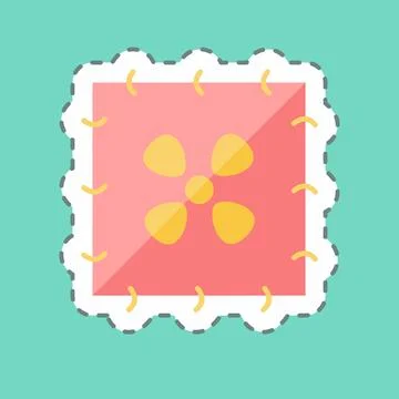 Sticker line cut Embroidered Pattern. suitable for Tailor symbol. simple desi Stock Illustration
