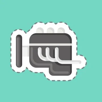 Sticker line cut Engine. related to Car Service symbol. repairin. engine. s.. Stock Illustration