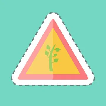 Sticker line cut Environment. suitable for Community symbol. simple design ed Ilustración de archivo