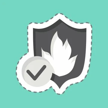 Sticker line cut Fireproof. related to Bedding symbol. design editable Stock Illustration