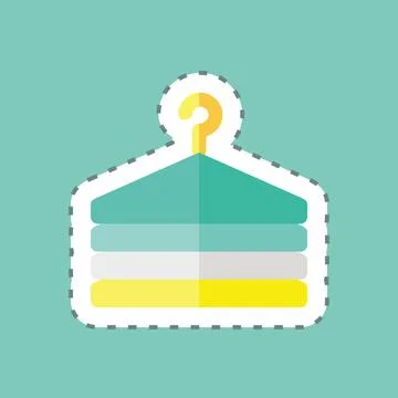 Sticker line cut Fitting Room. suitable for Business symbol. simple design ed Stock Illustration