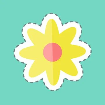 Sticker line cut Flower. suitable for Spa symbol. simple design editable. des Stock Illustration