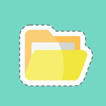 Sticker line cut Folder 1. suitable for Web Interface symbol. simple design e Stock Illustration