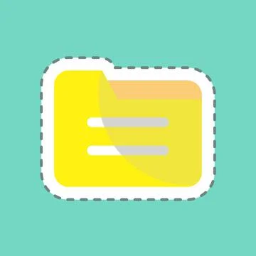 Sticker line cut Folder. suitable for web interface symbol. simple design edi Stock-Illustration