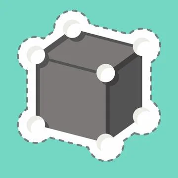 Sticker line cut Framework. related to 3D Visualization symbol. simple desi.. 스톡 일러스트