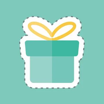 Sticker line cut Gift. suitable for Business symbol. simple design editable.  Stock Illustration