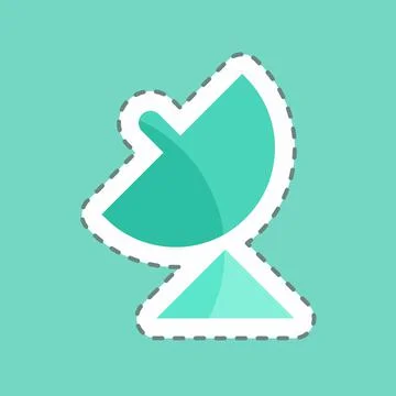 Sticker line cut GPS. suitable for Mobile Apps symbol. simple design editable Stock Illustration