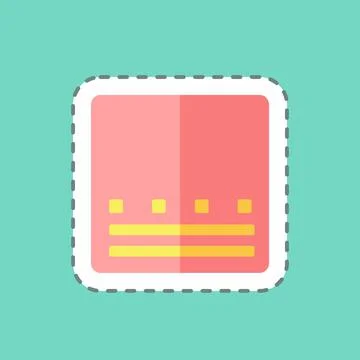 Sticker line cut Gradient. suitable for Photo Editing symbol. simple design e Ilustração Stock