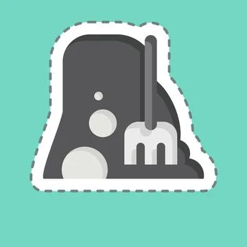 Sticker line cut Haystack. related to Agriculture symbol. simple design edi.. Stock Illustration