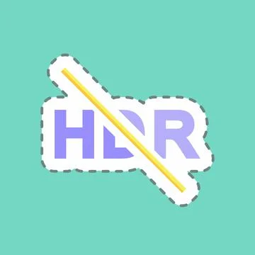Sticker line cut HDR Off. suitable for Photo Editing symbol. simple design ed Stock-Illustration