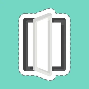 Sticker line cut Highest Quality Windows. related to Green House symbol. de.. Stock Illustration